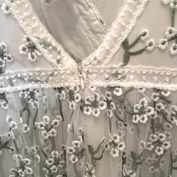 Ivory Floral Embroidered Maxi Dress - Picture 8 of 8